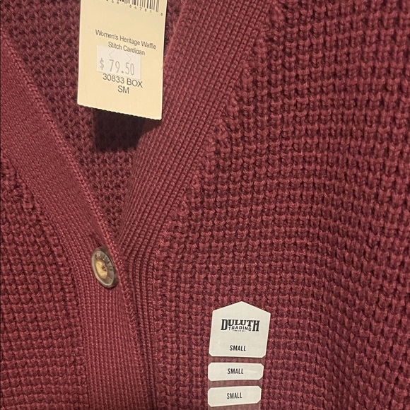 Duluth Trading Co Burgundy Knit Cardigan - Picture 2 of 4